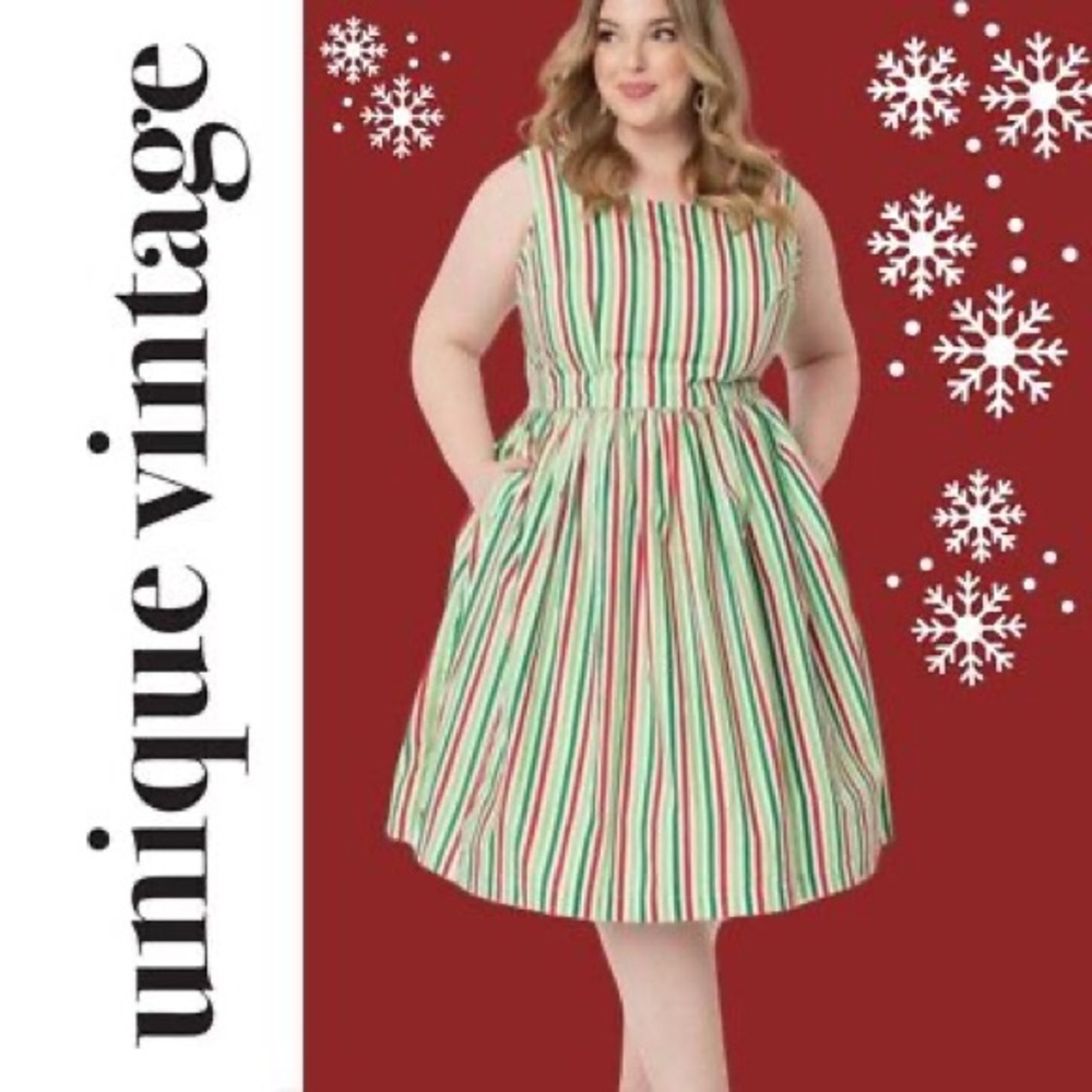 Magnolia place Christmas stripes dress